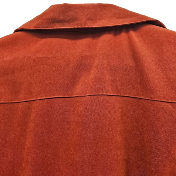 Penningtons Burnt Orange Snap Button Front Closure Long Sleeve Collared Shirt - Picture 8 of 12